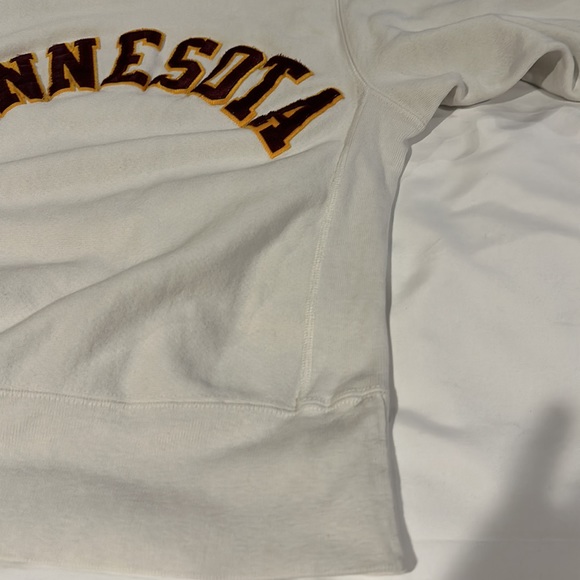 Vintage Champion Reverse Weave White Red MINNESOTA Pullover Crewneck Sweatshirt - Picture 6 of 10